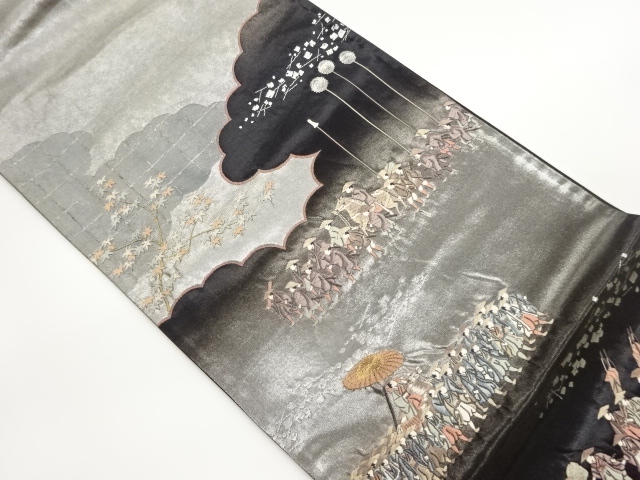 JAPANESE FUKURO OBI / WOVEN DAIMYOS PROCESSION 